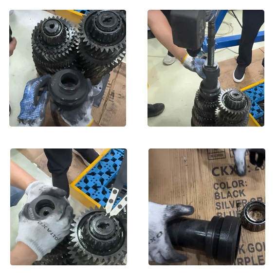Gearbox tools on a workshop bench