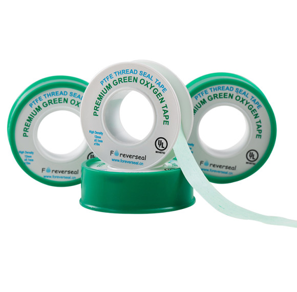 Colored High Quality PTFE Tape, GREEN Oxygen PTFE Tape