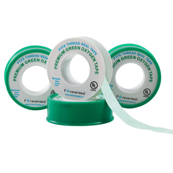 Colored High Quality PTFE Tape, GREEN Oxygen PTFE Tape