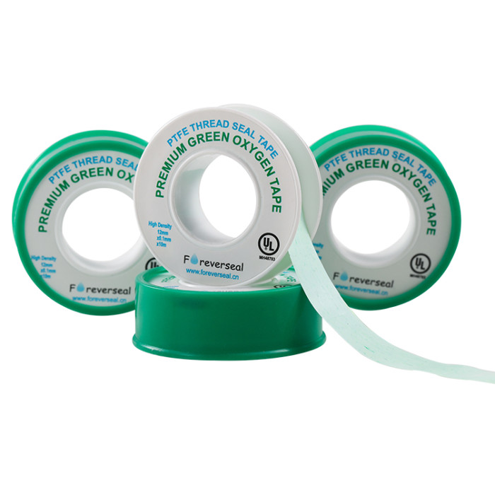 Colored High Quality PTFE Tape, GREEN Oxygen PTFE Tape