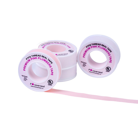 Pink PTFE Tape - Stainless Steel BSP Fittings 10M x 0.1X12mm