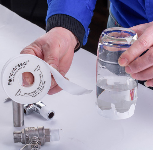 Sealing Test: PTFE Thread Seal Tape Around a Cup's Rim