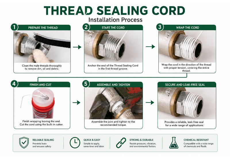 ForeverSeal Thread Sealing Cord Installation Guide