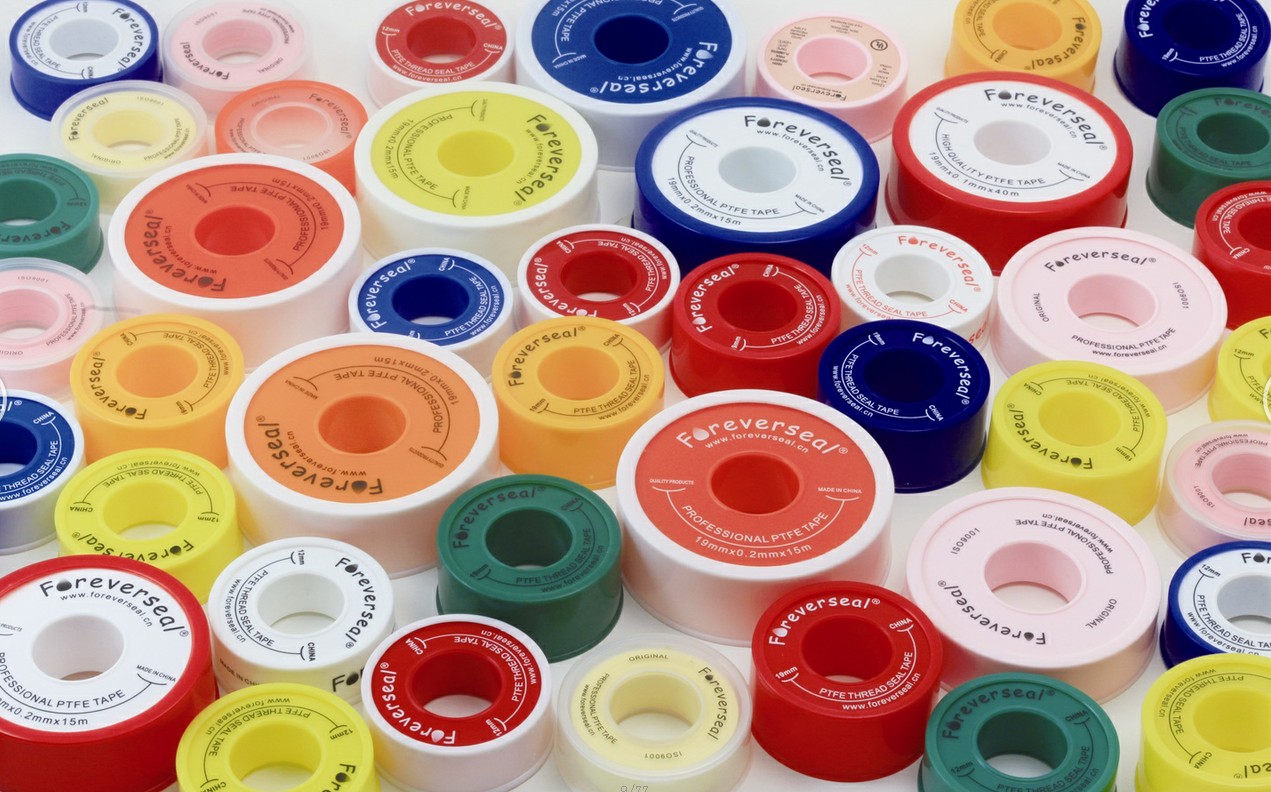 ForeverSeal PTFE tape spools in multiple custom colors