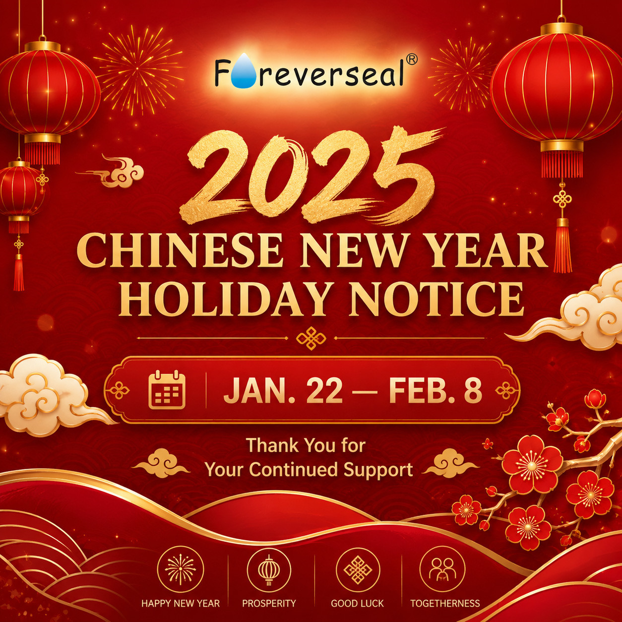 2025 Chinese New Year Holiday Notice | Foreverseal