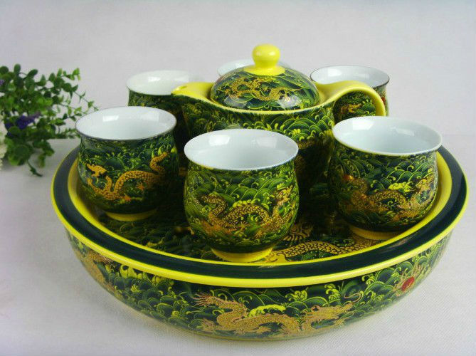 Casper Portable Ceramic Tea Cup Set Travel Kung Fu Teapot Porcelain Gongfu Teacups With Tea Filter And 24 Teacups All In One Bag For Home Outdoor And Office I3061330008