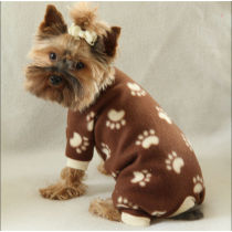 Paw Print Cozy Fleece Dog Pajamas