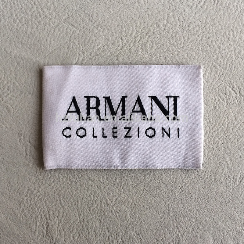 Best price for size woven label for jacket main woven label for cloth high density lazer cutting woven brand label for garment