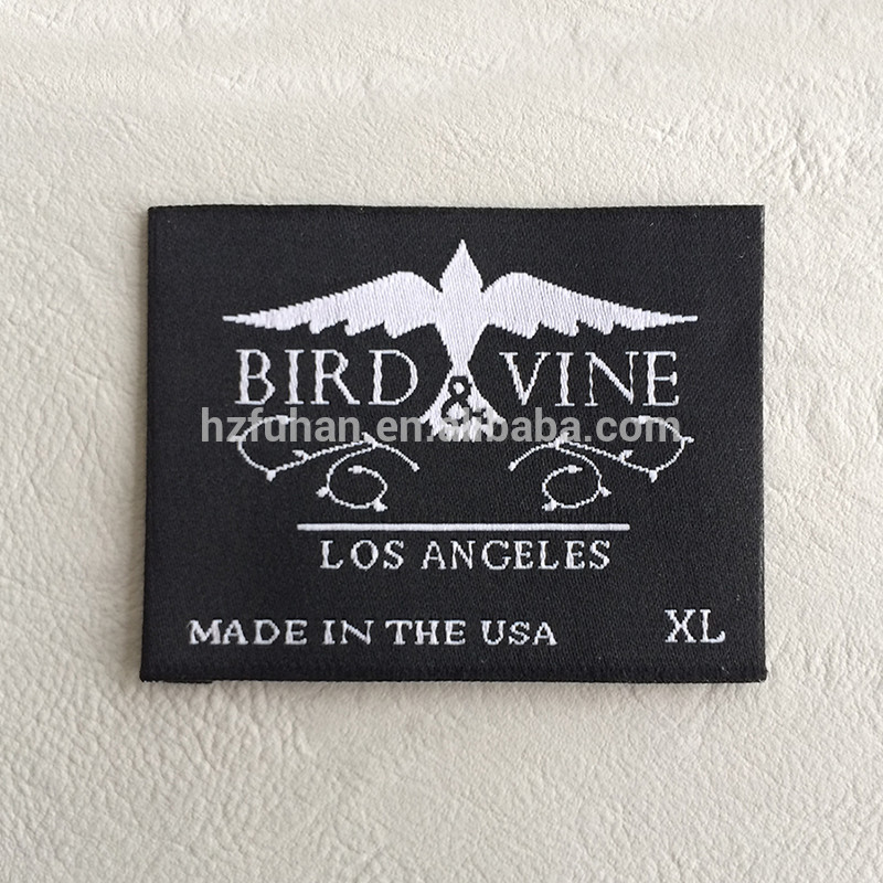 Best price for main woven label for jacket main woven label for jacket,high density lazer cutting woven brand label for clothing