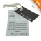 Special blue paper hang tag with white webbing string