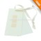 Special blue paper hang tag with white webbing string