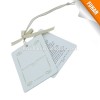 Embossed,printing logo hang tag with cotton string and ribbon bow