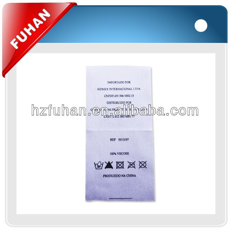 Professional supply screen printed clothing label with good quality
