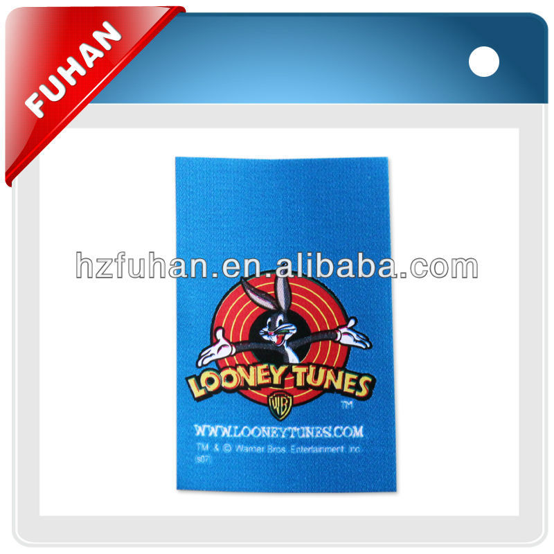 Fancy lowest price satin material printing label for clothing