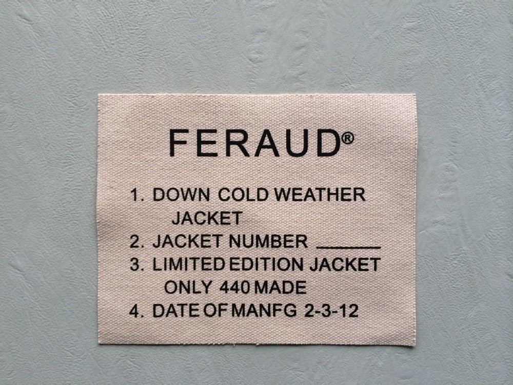 Cotton labels for clothing