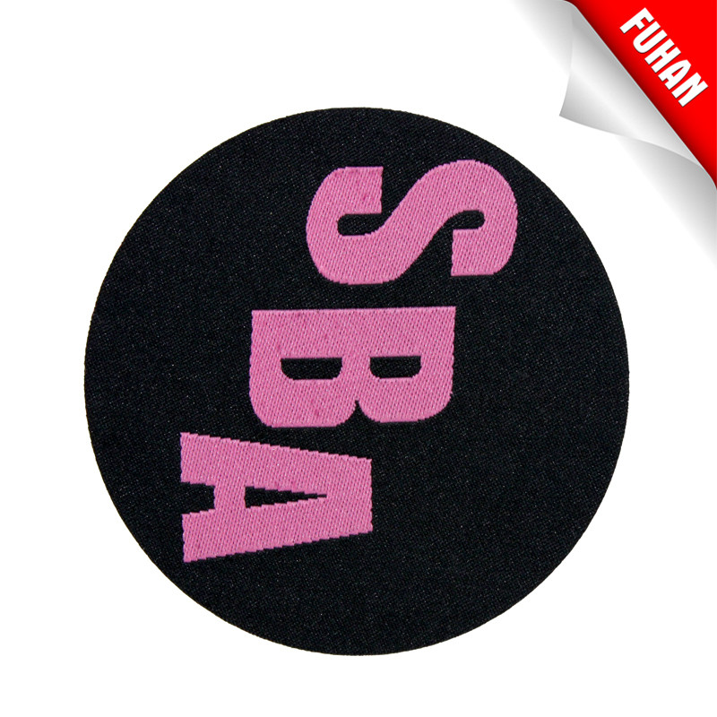 factory customized laser woven patch with heat seal backing