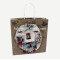 personalized fashionable printed gift paper bag with handled coloured ribbon for shopping/garment/food