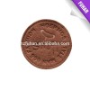 Custom brown round shape leather patch