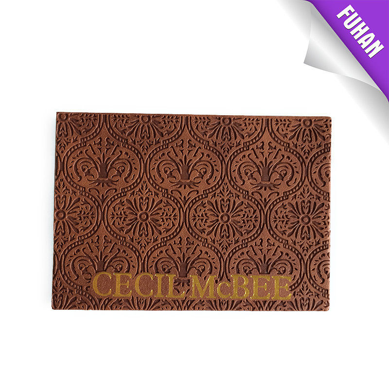 Fashional Decorative embossed PU leather patches with lace side