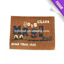 New fashion embossing metal letter custom jeans leather patch