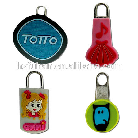 2014 Hot sale special design zipper puller with cartoon picture for garment