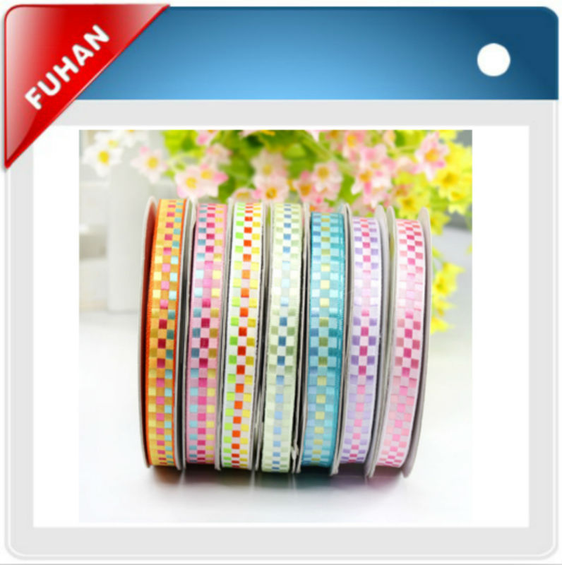 Cheap rainbow grosgrain single satin ribbon for apparel /gift box