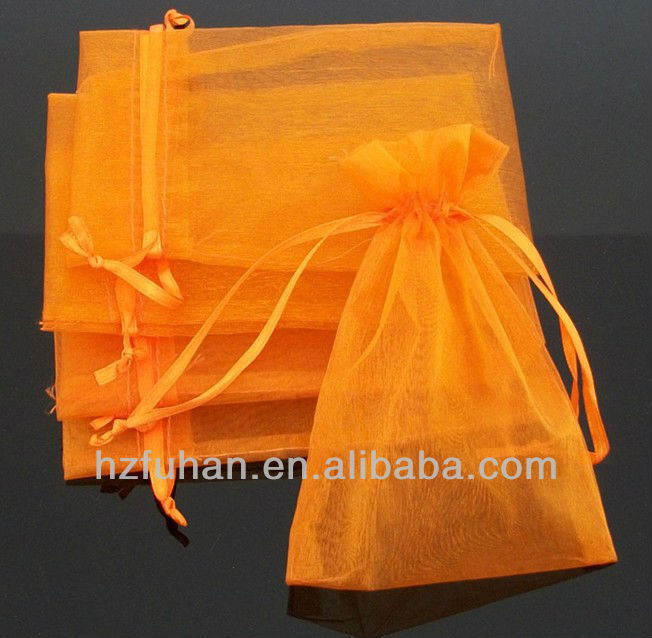 Drawstring gift bags with flower,jewelry packaging bag