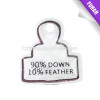 Fashion clothes customized down feather inflatable tag