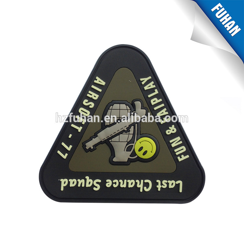Fashion designed embossed rubber patch for garments