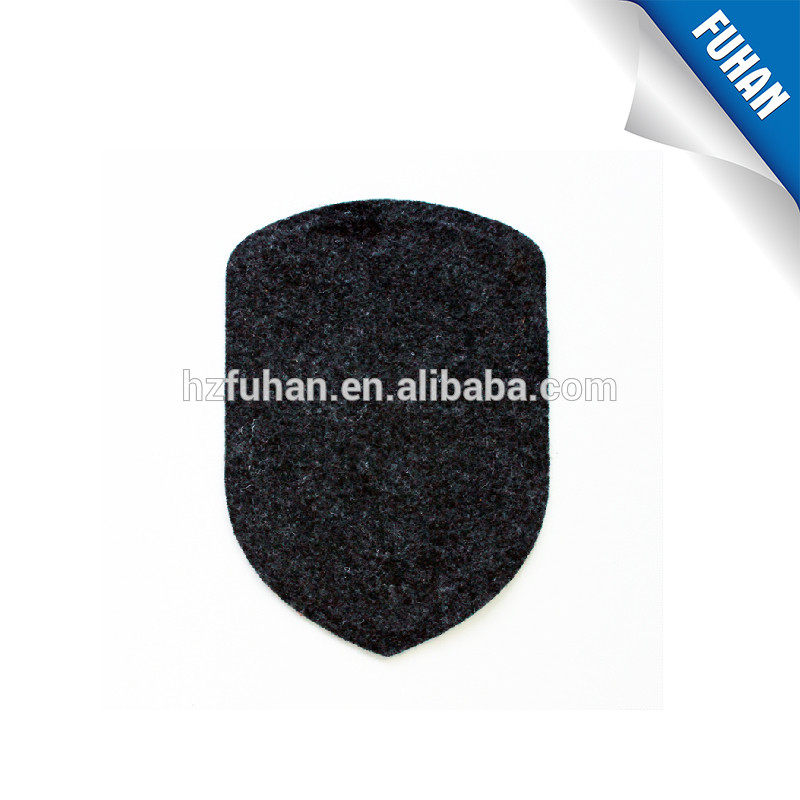 Special customized plastic rubber label on felt fabric