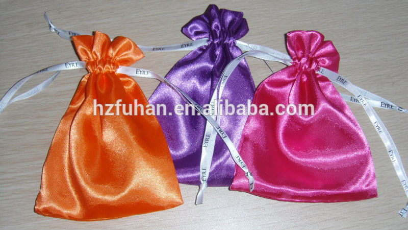 Premium quality organza bags with logo ribbon