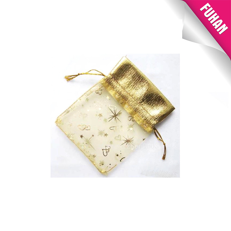 Fashionable Customized Logo Sheer Organza Bag For Gift Jewelry Cosmetic