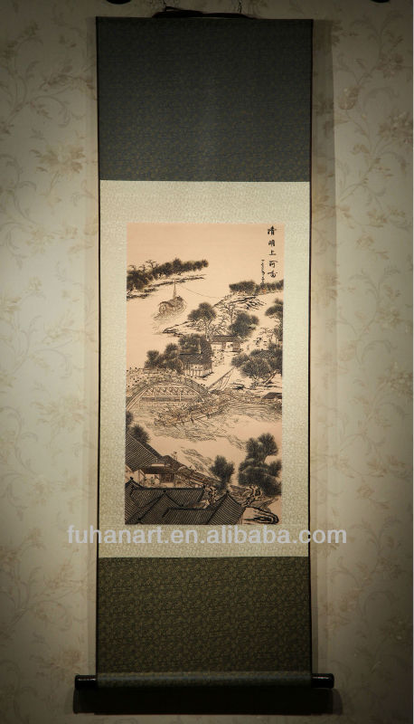 scroll painting,silk gift,decoration painting