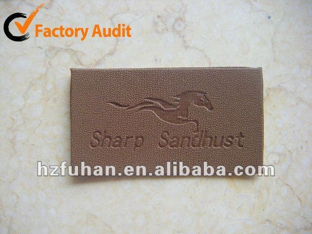fashion design embossed leather tag for jacket