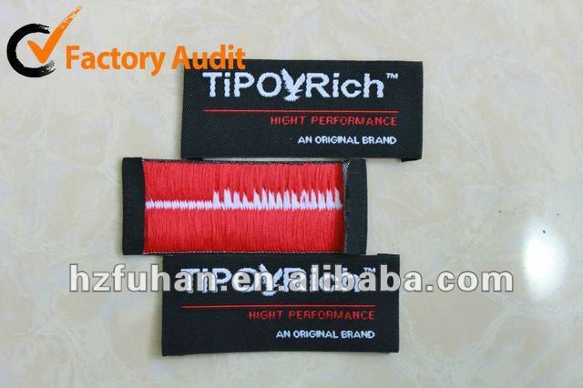Polyester fabric damsk woven labels for clothing
