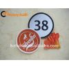 charm design lock side custom woven patches for garment