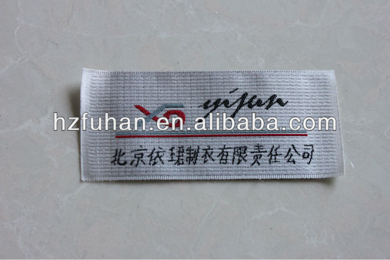custom black backgroud woven labels for pillow and home textile