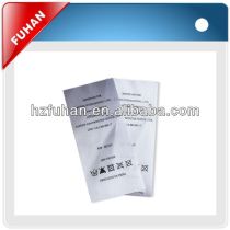 White satin printed labels for towel