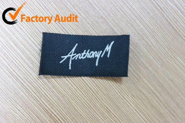 Ordinary black flat woven &printed labels for clothing