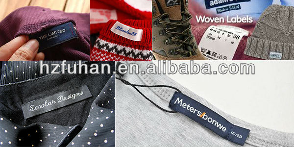 Various kinds of end fold stitch woven label