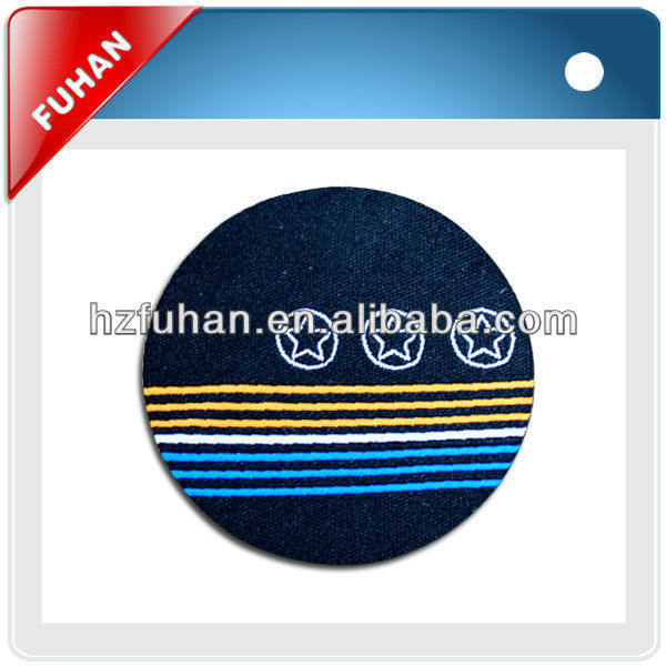 China Wholesale Customized merrowed border woven patch with adhesive back