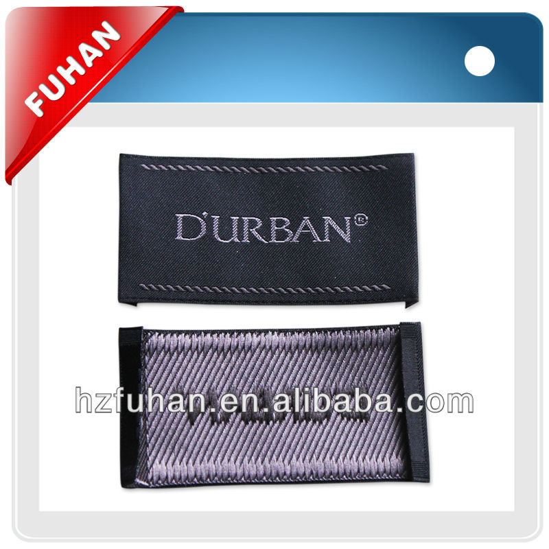 Straight cut woven damask label with best price