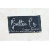woven label with silver logo for womens garment