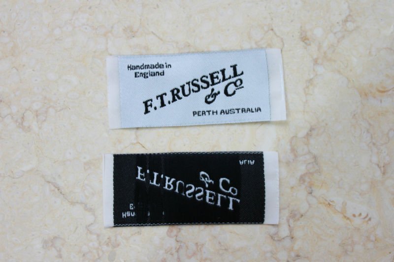 custom washing instruction woven labels with half folding