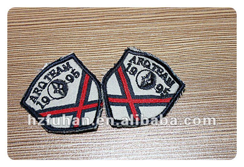 custom round company uniform badges with merrow or hot melt or velcro