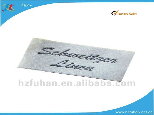 Wood Spindle Machine Made Custom Woven Main Labels for Apparel