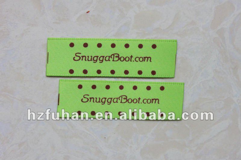 salubrious green woven label