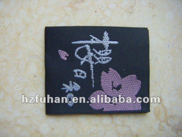 flower woven label for beautiful garment