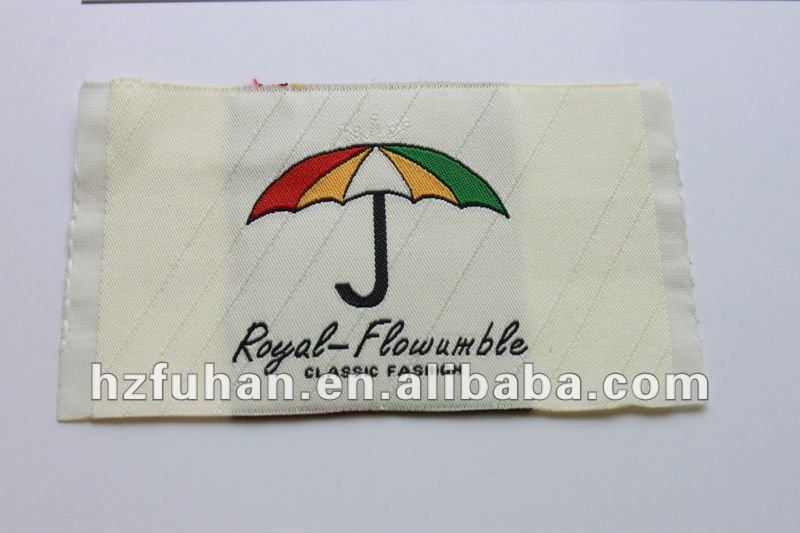 classic fasion woven label with an umbrella