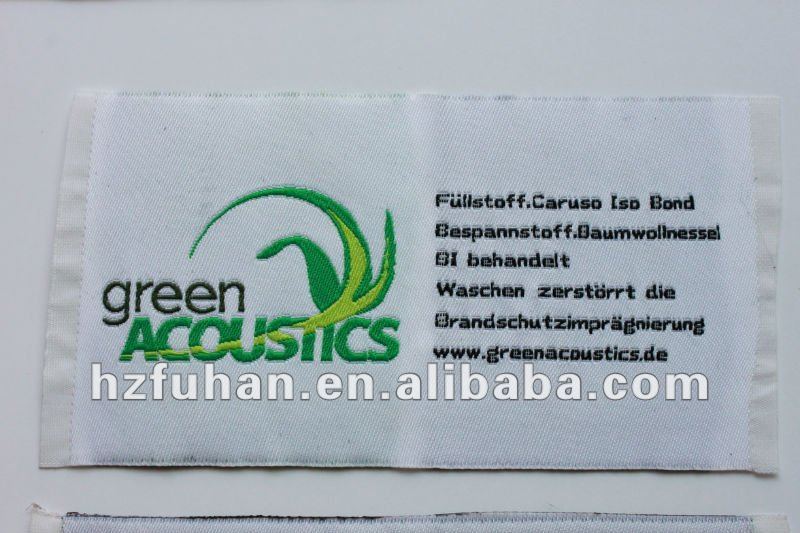 green English letter woven label for shirt